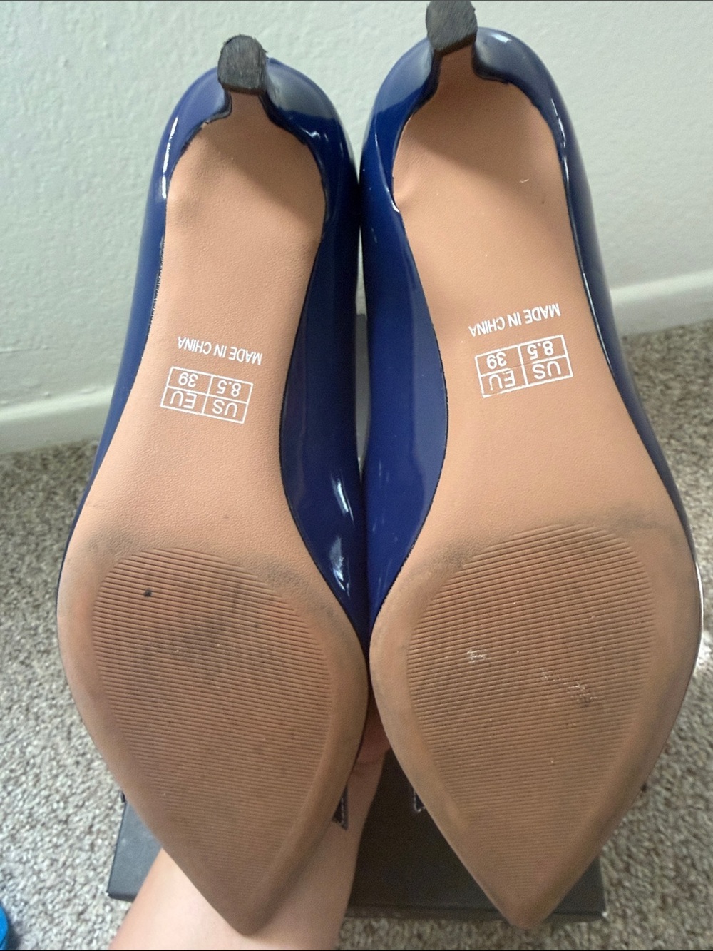 Navy Patent Pointed-Toe Kitten Heel - Picture 4 of 5